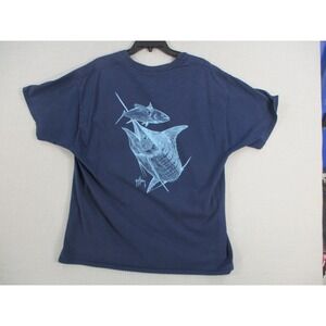 Guy Harvey Mens XL Navy Blue Pocket T-Shirt Short Sleeve AFTCO Cotton Tee